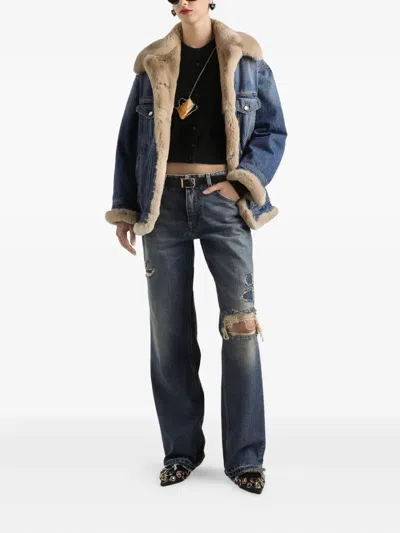 Dolce & Gabbana Distressed Jeans In Blue