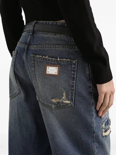 Dolce & Gabbana Distressed Jeans In Blue