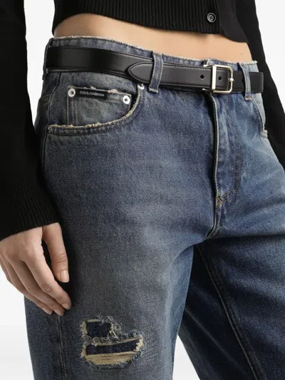 Dolce & Gabbana Distressed Jeans In Blue