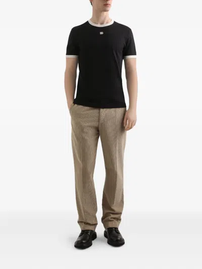 Dolce & Gabbana Trousers With Back Pockets And Belt Loops In Brown