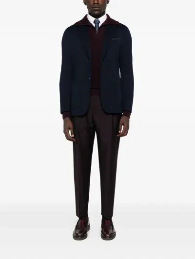 Eleventy Two-button Patch-pocket Blazer In Blue