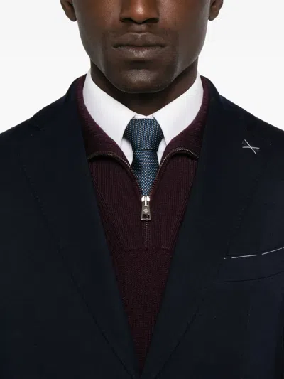 Eleventy Two-button Patch-pocket Blazer In Blue