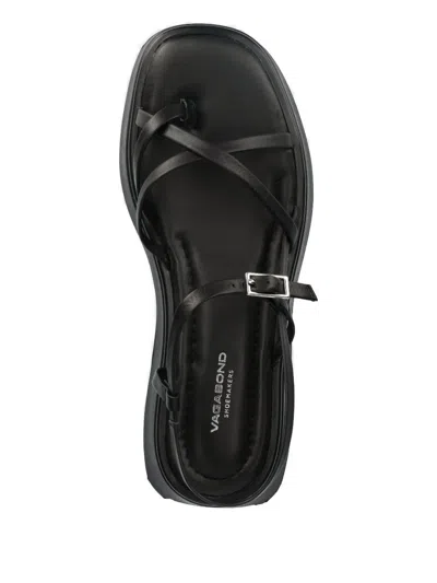 Vagabond Crossover Platform Sandals In Black