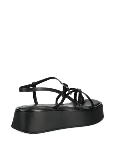 Vagabond Crossover Platform Sandals In Black