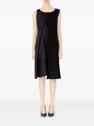 Maison Margiela Anonymity Of The Lining Asymmetrical Wool Dress In Black