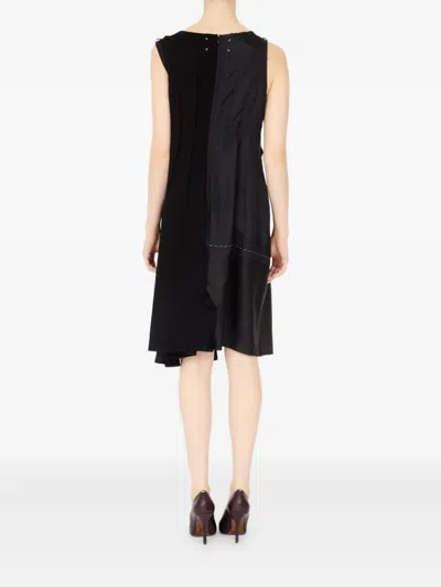 Maison Margiela Anonymity Of The Lining Asymmetrical Wool Dress In Black