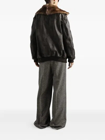 Dolce & Gabbana Wool Blend Trousers With Dotted Print In Black