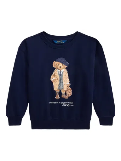 Polo Ralph Lauren Ralph Lauren Polo Bear Fleece Boxy Sweatshirt In Blue
