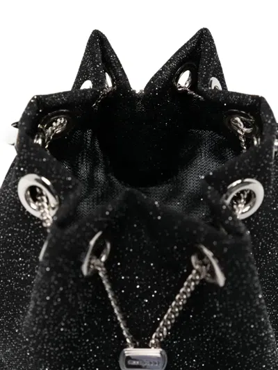 Jimmy Choo Bon Bon Circular-handle Tassel Bucket Bag In Black