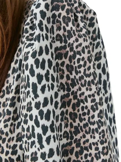 Notes Du Nord Puff-sleeve Leopard-print Top In White