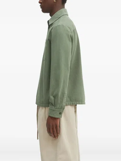 Apc A.p.c. Leon Organic Cotton Jacket In Green