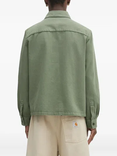Apc A.p.c. Leon Organic Cotton Jacket In Green