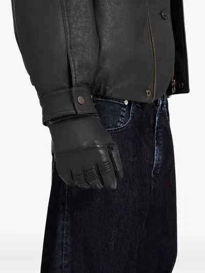 Mm6 Maison Margiela Mm6 X Agnelle Leather Gloves In Black