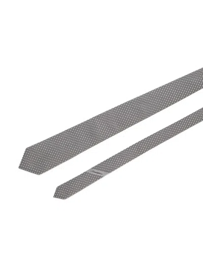 Dolce & Gabbana Micro-design Jacquard Tie In Gray