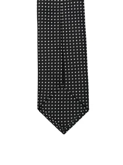 Dolce & Gabbana Patterned Silk Tie In Black