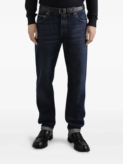 Dolce & Gabbana 5-pocket Jeans With Belt Loops And Contrast Stitching In Black