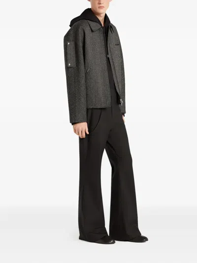 Courrèges Textured Zip-up Jacket In Gray