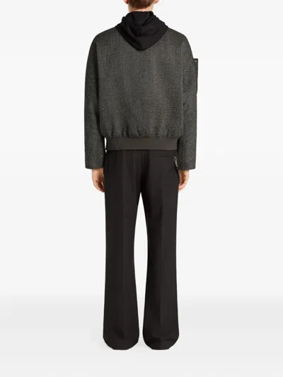 Courrèges Textured Zip-up Jacket In Gray