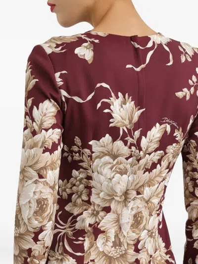 Dolce & Gabbana I Live In A Sheath Dress Made Of Silk Charmeuse. In Multi