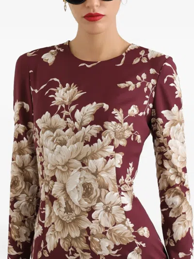 Dolce & Gabbana I Live In A Sheath Dress Made Of Silk Charmeuse. In Multi