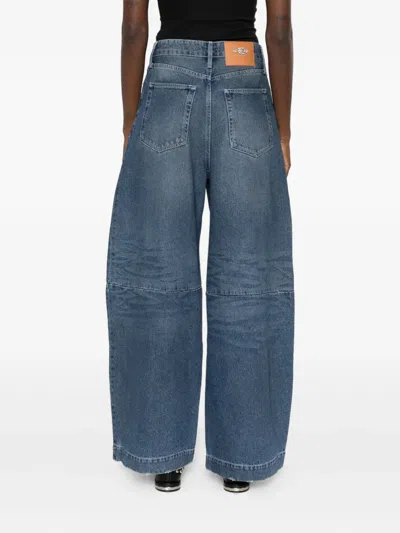 Simone Rocha Distressed High-rise Wide-leg Jeans In Blue
