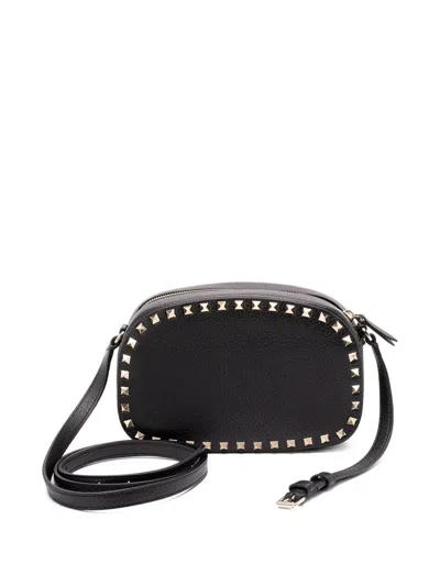 Valentino Garavani Valentino Rockstud Mini Grainy Leather Crossbody In Black