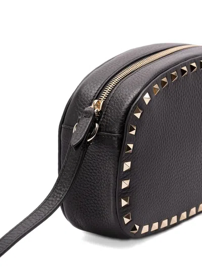 Valentino Garavani Valentino Rockstud Mini Grainy Leather Crossbody In Black