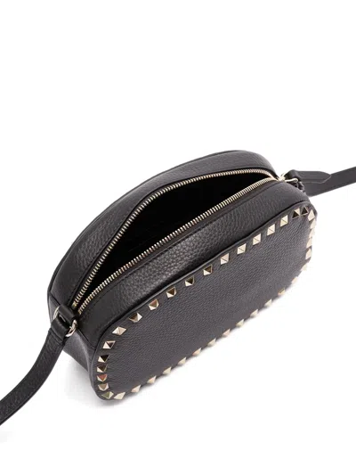 Valentino Garavani Valentino Rockstud Mini Grainy Leather Crossbody In Black