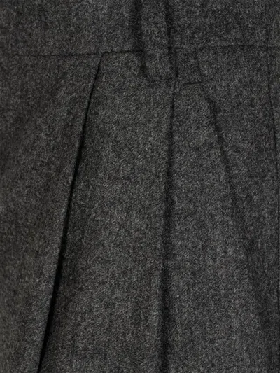 Emporio Armani Trousers Checked Wool Pleated Front In Gray