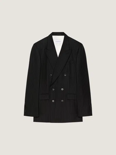 Givenchy Fitted Striped Jacket In Wool In Black