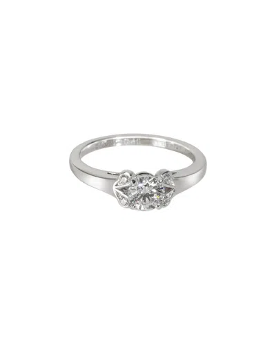 Cartier Ballerine Platinum 0.08 Ct. Tw. Diamond Engagement Ring (authentic Pre-loved) In Metallic