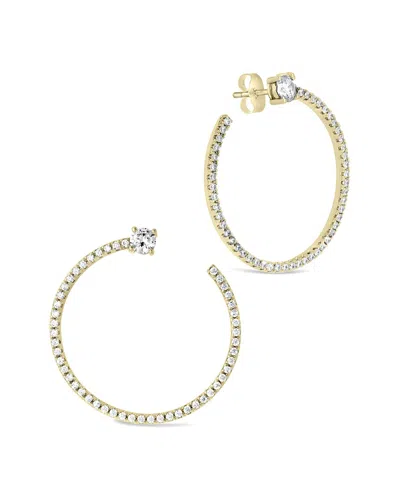 Sterling Forever Cindy Cubic Zirconia Circle Stud Earrings In Gold