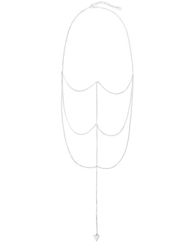 Sterling Forever Triple Layer Triangle Drop Chain Necklace