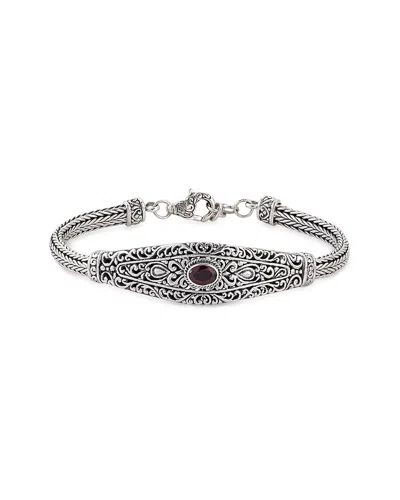 Samuel B. Silver 0.95 Ct. Tw. Garnet Bracelet In Metallic