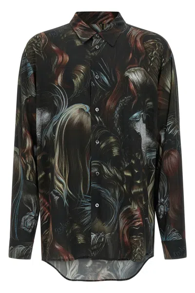 Magliano 'artistic Print Long Sleeves Shirt' In Brown