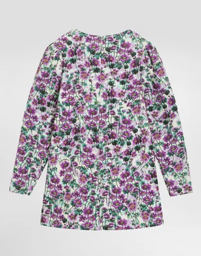 Dolce & Gabbana Violets-print Dress In Animal Print