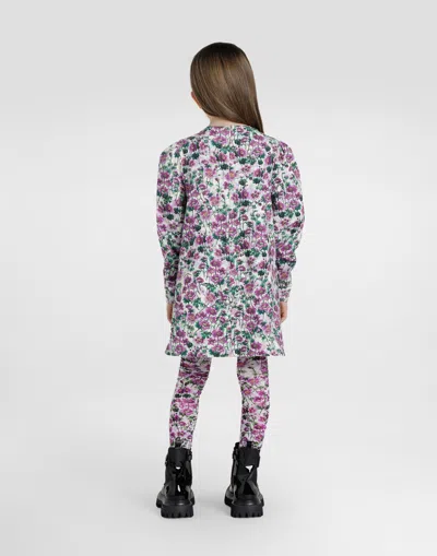 Dolce & Gabbana Violets-print Dress In Animal Print