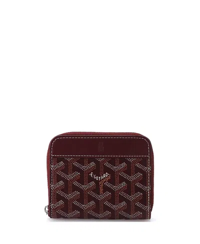 Pre-owned Pre-owned Goyard  Goyard Pm Matignon Zip Wallet Coated Canvas With Leather In Red