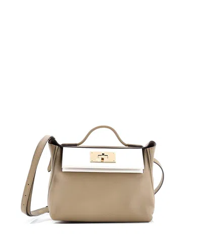 Pre-owned Pre-owned Hermes  Hermes 21 24/24 Bag Tricolor Evercolor With Swift In Gray