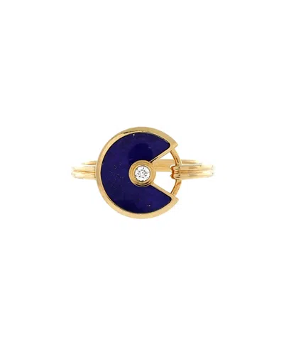Pre-owned Pre-owned Cartier  Cartier Amulette De Cartier Ring 18k Gold With Diamond And Lapis Lazuli