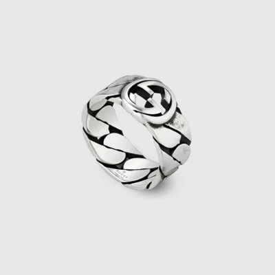 Gucci Interlocking G Ring In Gray