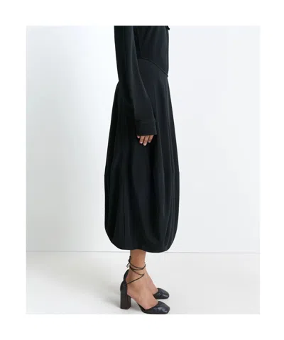 Lemaire High Waist Midi Pleated Balloon Skirt In Black