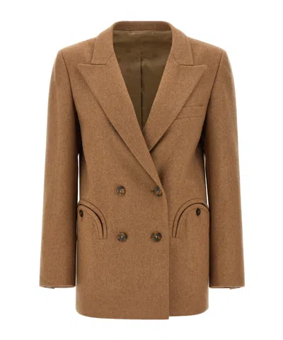 Blazé Milano Cholita Double-breasted Blazer In Brown