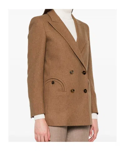 Blazé Milano Cholita Double-breasted Blazer In Brown