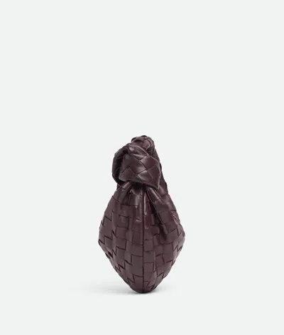 Bottega Veneta Women Mini Jodie Leather Handbag With Intrecciato Motif In Burgundy