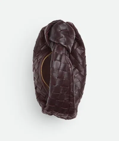 Bottega Veneta Women Mini Jodie Leather Handbag With Intrecciato Motif In Burgundy