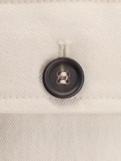 Brunello Cucinelli Women Cotton And Wool Trousers With Adjustable Drawstring In White