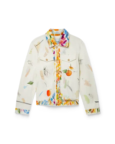 Casablanca Paris Work In Progress Classic Denim Jacket In Multi