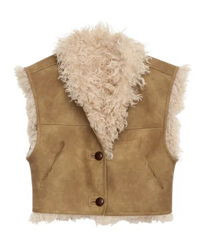Isabel Marant Clara Vest In Taupe In Brown
