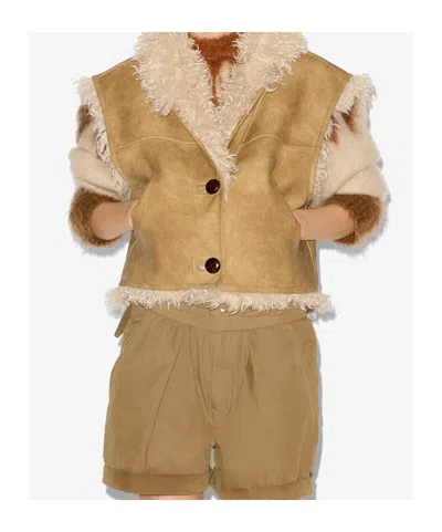 Isabel Marant Clara Vest In Taupe In Brown